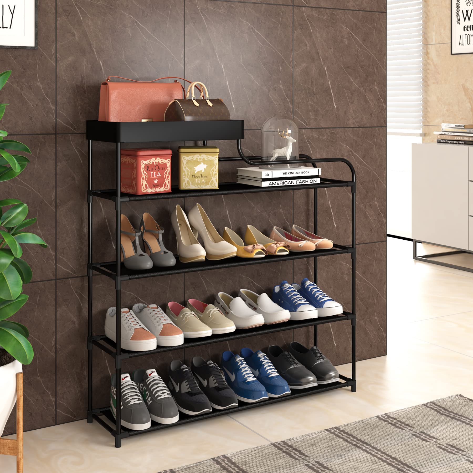 お取り寄せ】 ❤最大50足収納❣スタイリッシュでお洒落な魅せる収納OK